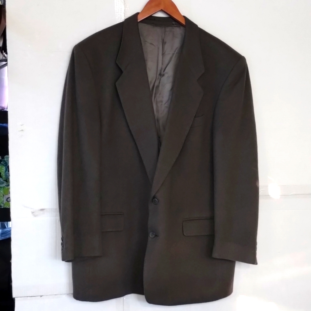 Bagir gray 100%cashmere men's jacket SZ 46 long lux old money classic wedding
